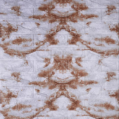 3D Duvar Paneli – Mermer Efektli Kahve-Beyaz Tuğla Desen