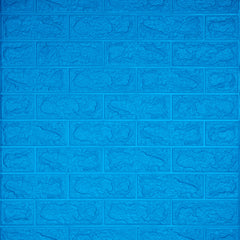 3D Duvar Paneli – Canlı Mavi Tuğla Desen