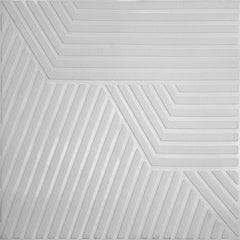 3D Wall Panel – Geometric Line Pattern White - 70x70 cm