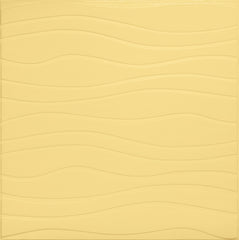 Wave 3D Duvar Paneli – Açık Sarı - 70x70 cm