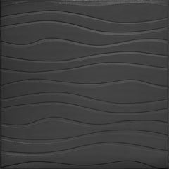 Wave 3D Duvar Paneli – Siyah - 70x70 cm