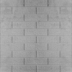 3D Duvar Paneli – Klasik Tuğla Desen Açık Gri