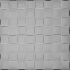 3D Wall Panel – Square Pattern Gray