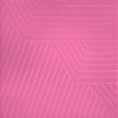 3D Duvar Paneli – Geometrik Çizgi Desen Pembe - 70x70 cm