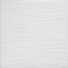Wave 3D Duvar Paneli – Beyaz - 70x70 cm
