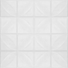 Aqua Leaf 3D Duvar Paneli – Beyaz - 70x70 cm