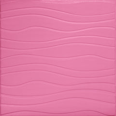 Wave 3D Duvar Paneli – Pembe - 70x70 cm