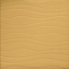 3D Duvar Paneli – Altın Sarısı - 70x70 cm