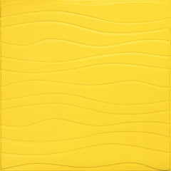 3D Duvar Paneli – Sarı - 70x70 cm
